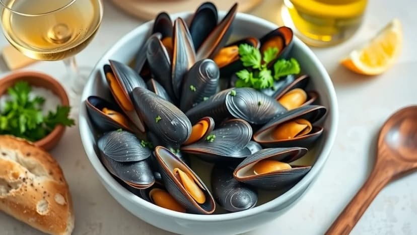 Musslor i vin och grädde på 30 minuter